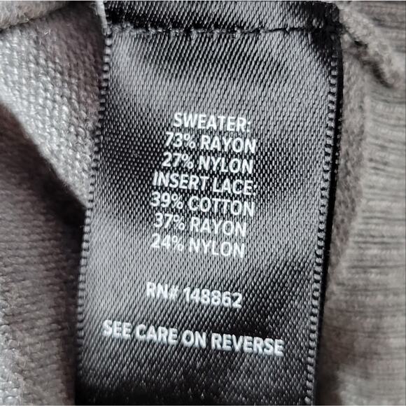 Torrid Gray and White Lace Button Front Cardigan, size 1 - Picture 5 of 6